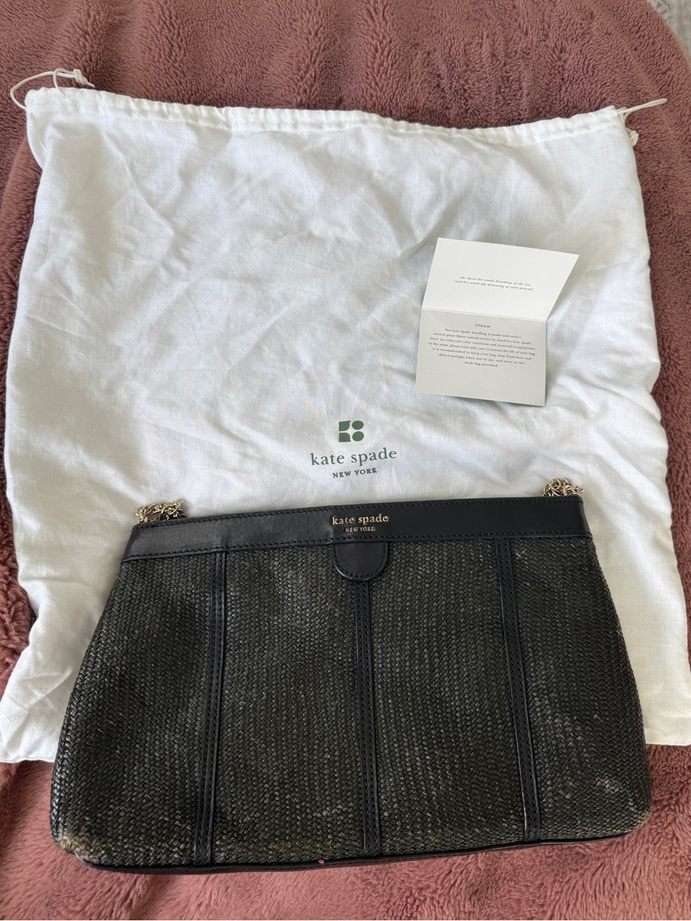 Vintage 90s Kate Spade Straw Shoulder Bag